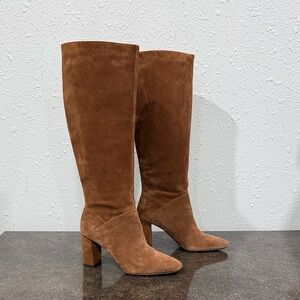 Banana Republic Brown Chestnut Suede Knee-High Boots Women's Size 8